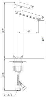 Смеситель для раковины Boch Mann Mimi XLB BM9190 чёрный